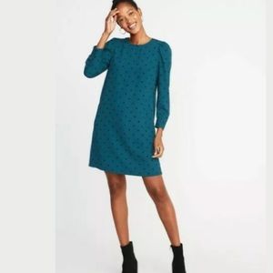 Old Navy black polka dress - Petite L, Teal